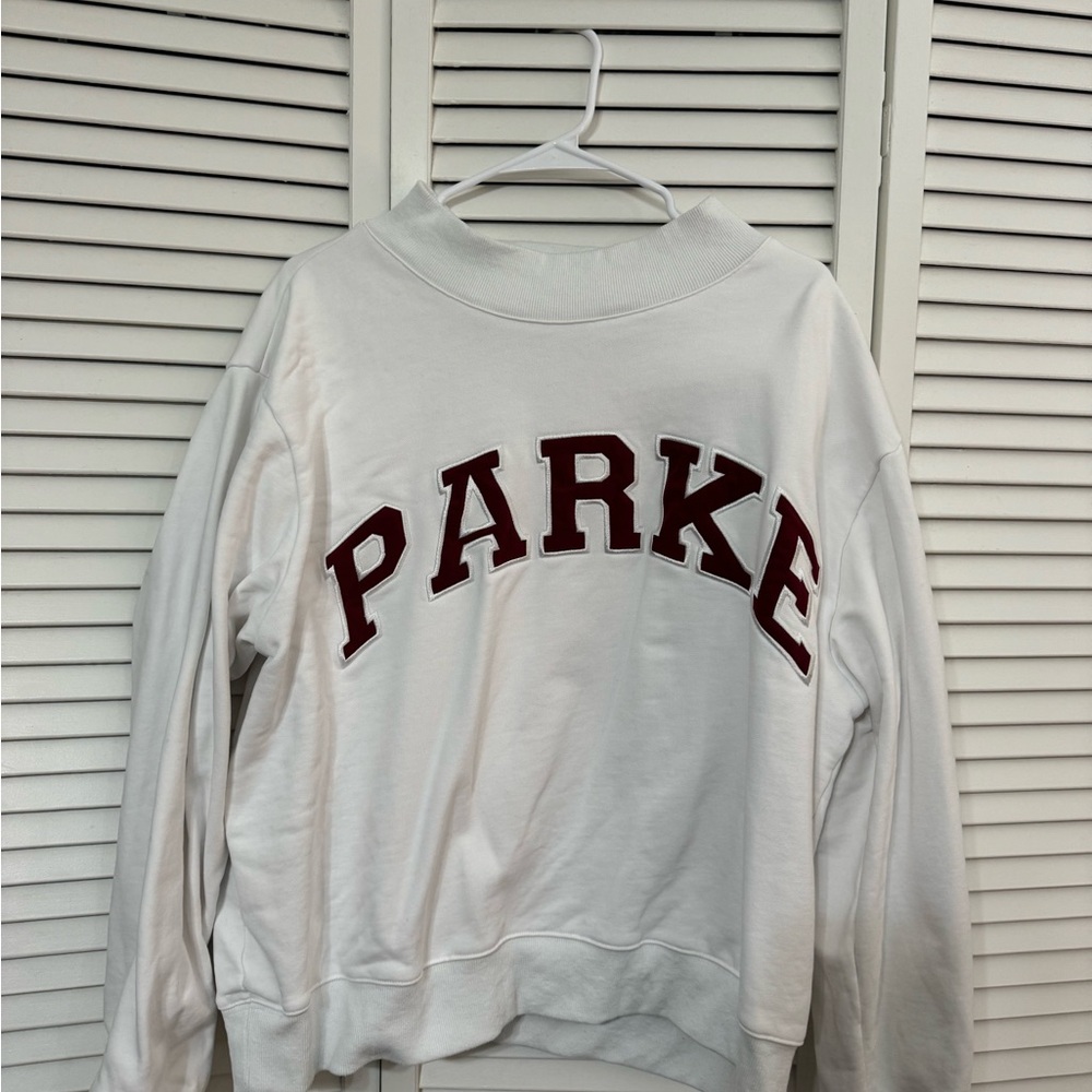 White/Maroon Parke Women's Crewneck